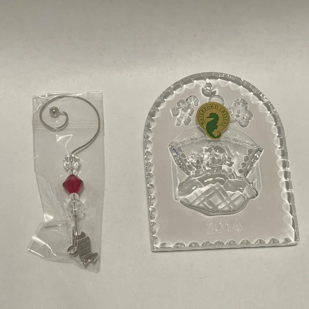 2014 Annual Twas Night Waterford Crystal Clear Glass Christmas Tree Ornament
